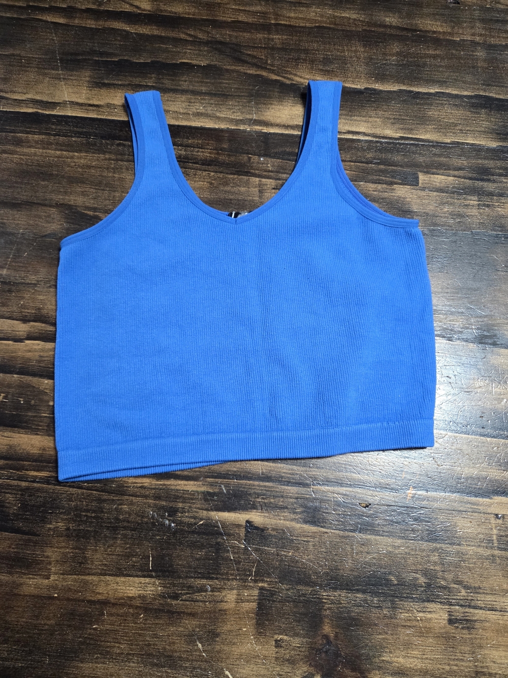 Streetwear Society Bright Blue Ribbed Crop Tank